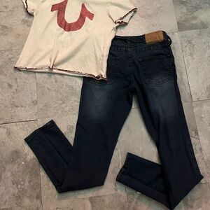 True Religion Dark Blue Straight Leg Jeans